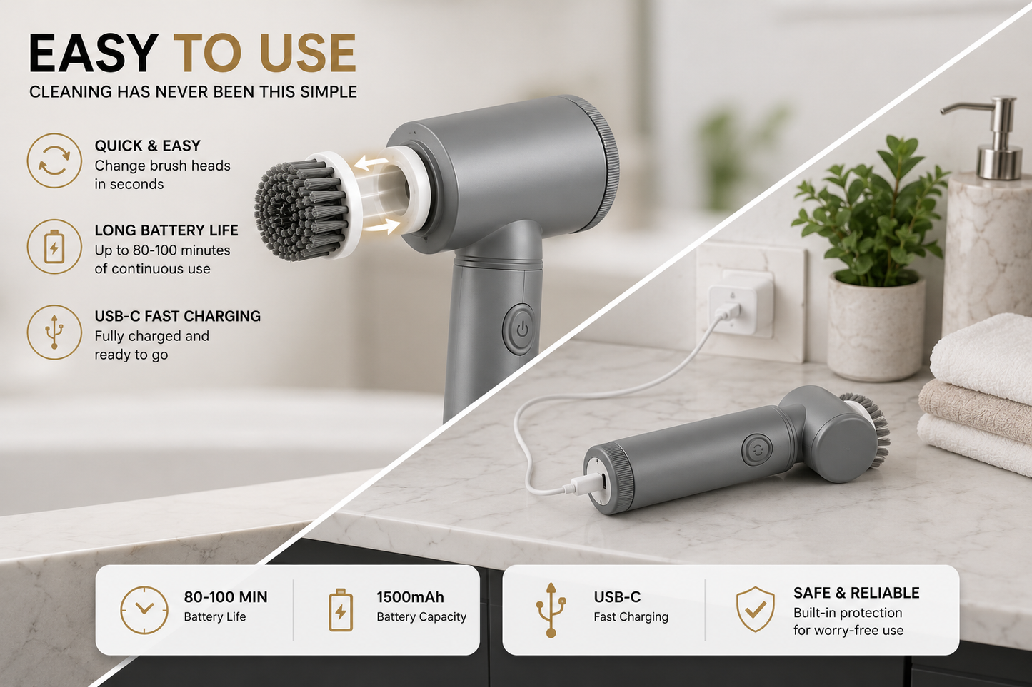TurboSpin™ Cordless Electric Cleaning Brush