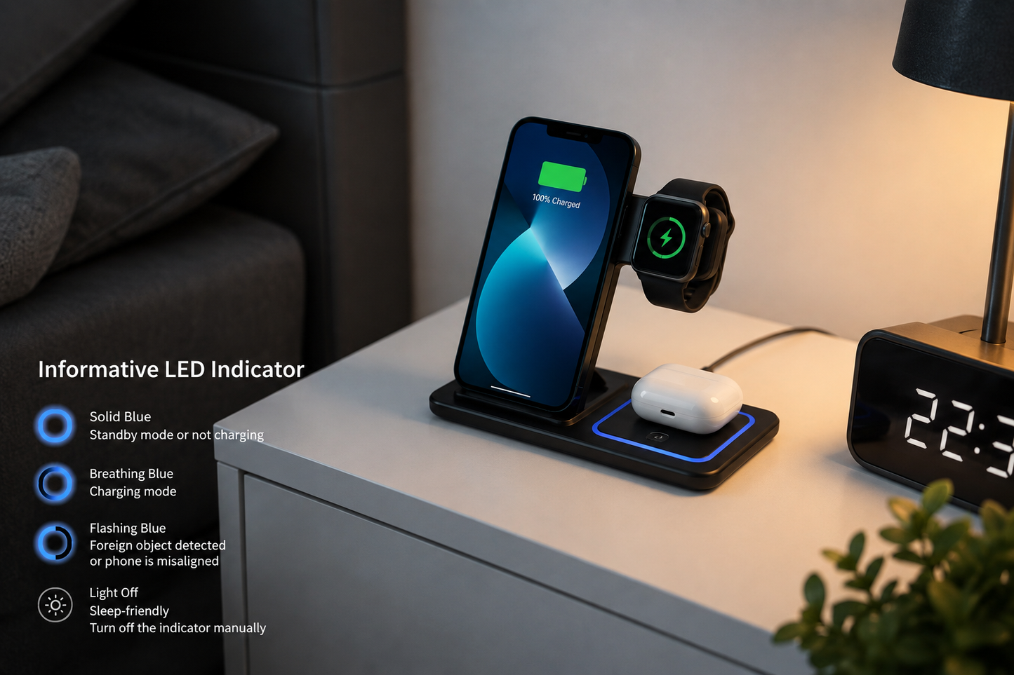 FoldCharge Pro™ | 3-in-1 Magnetic Wireless Charger