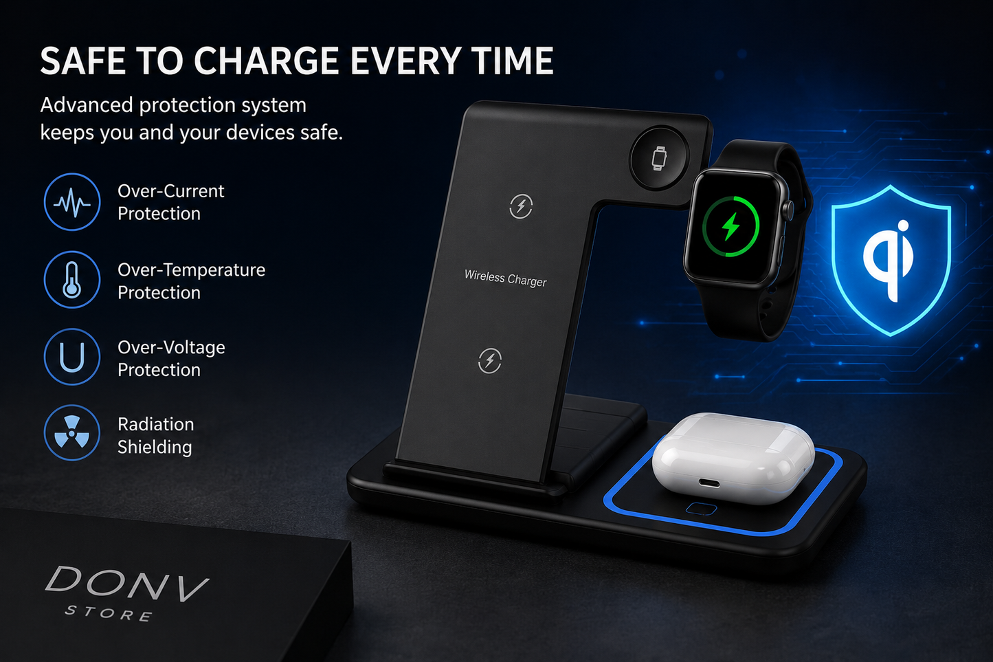 FoldCharge Pro™ | 3-in-1 Magnetic Wireless Charger