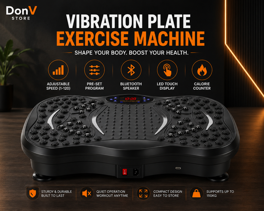 VibraFit™ Vibration Plate – Full Body Exercise Machine with Resistance Bands & Bluetooth Speaker