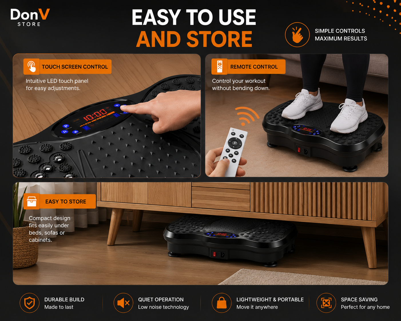 VibraFit™ Vibration Plate – Full Body Exercise Machine with Resistance Bands & Bluetooth Speaker