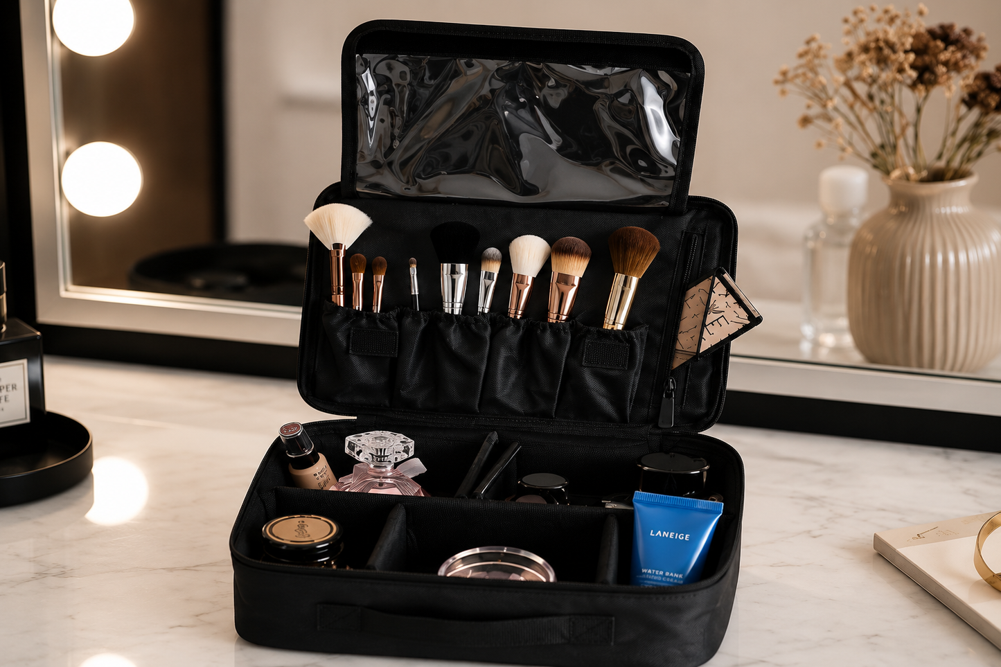 GlamCase™ Travel Makeup Organizer Bag – Large Capacity Cosmetic Storage Case