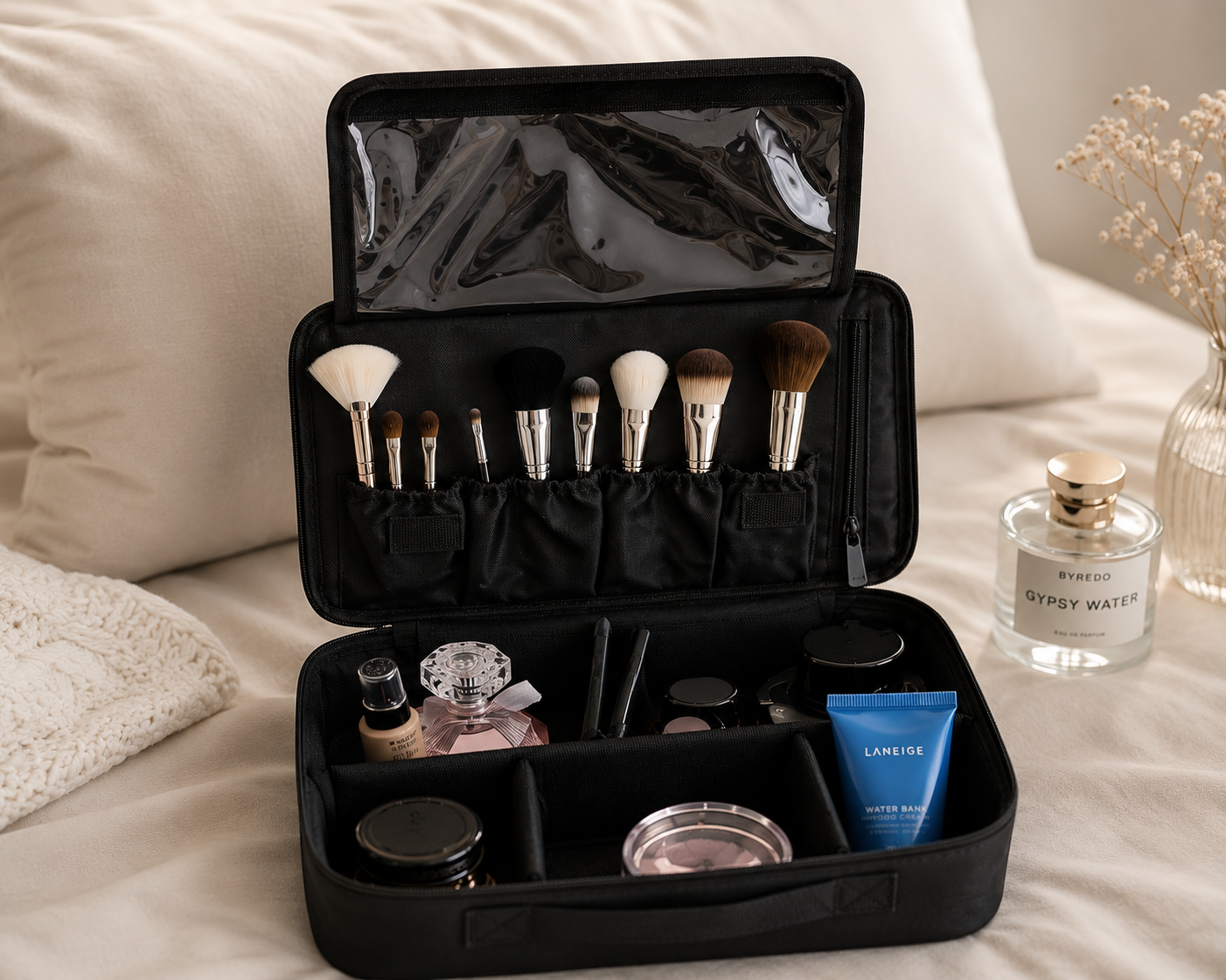 GlamCase™ Travel Makeup Organizer Bag – Large Capacity Cosmetic Storage Case