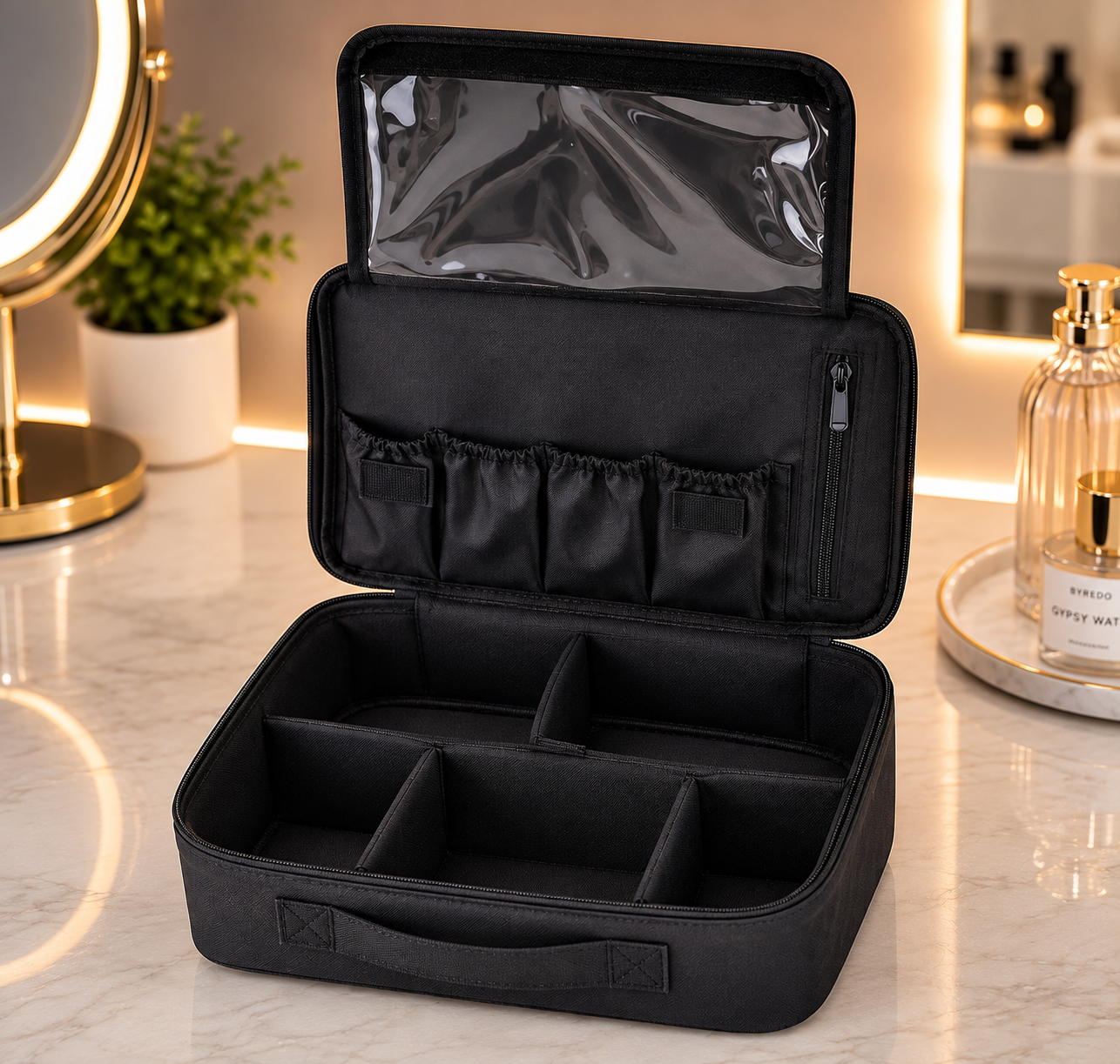 GlamCase™ Travel Makeup Organizer Bag – Large Capacity Cosmetic Storage Case